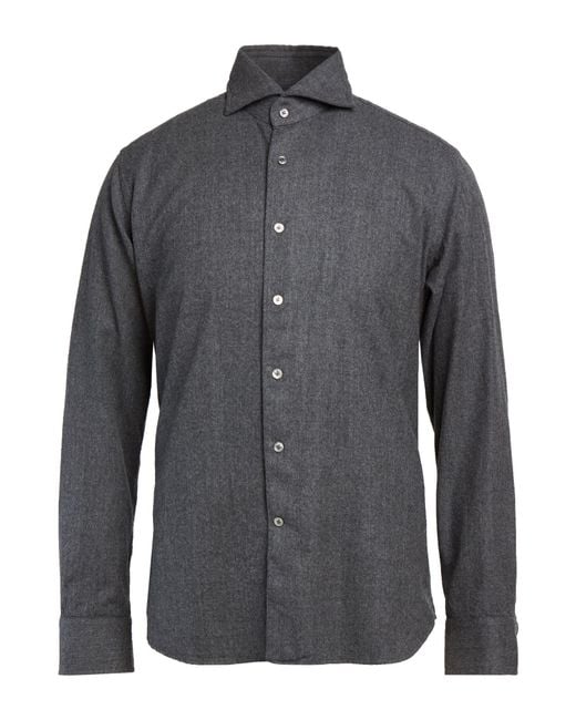Bagutta Gray Shirt Virgin Wool for men