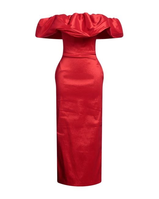 Kika Vargas Red Midi Dress
