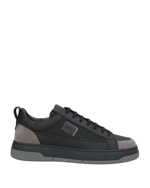 Antony Morato Black Sneakers Leather, Textile Fibers for men