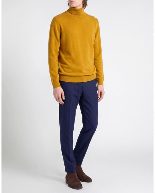 Bellwood Yellow Turtleneck Cashmere, Silk for men