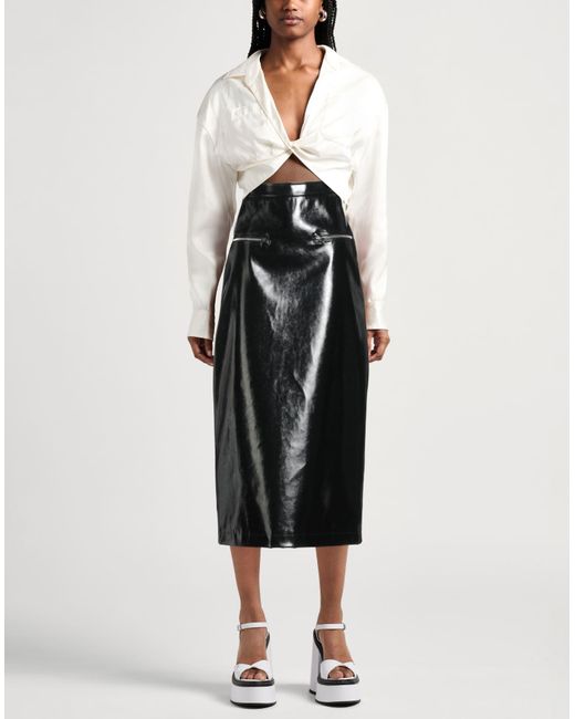 MSGM Black Maxi Skirt Polyester, Polyurethane