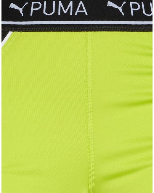 PUMA Yellow Lime Shorts & Bermuda Shorts Polyester, Elastane