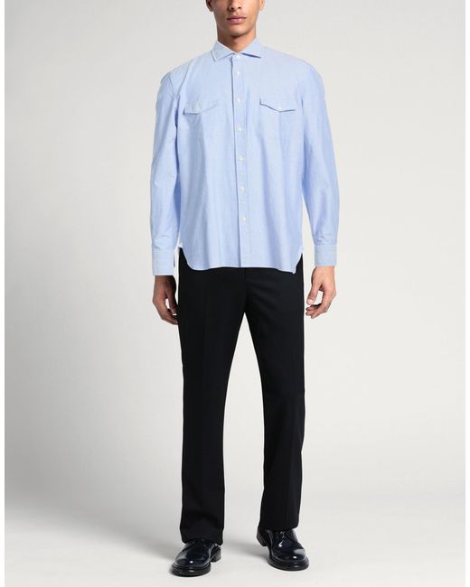 Giampaolo Blue Shirt Cotton for men