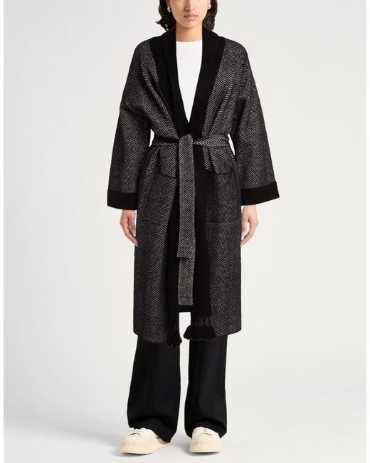 ViCOLO Black Overcoat & Trench Coat