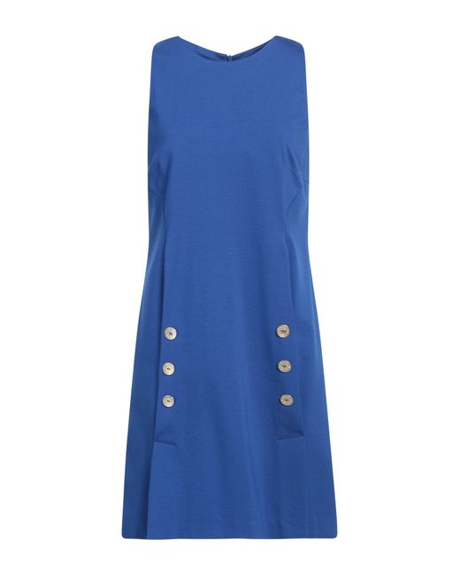 Siste's Blue Mini Dress Viscose, Polyamide, Elastane