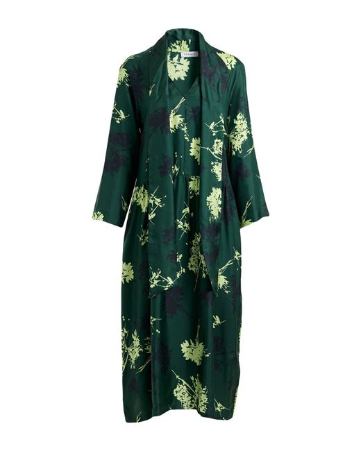 ROSSO35 Green Midi Dress Silk