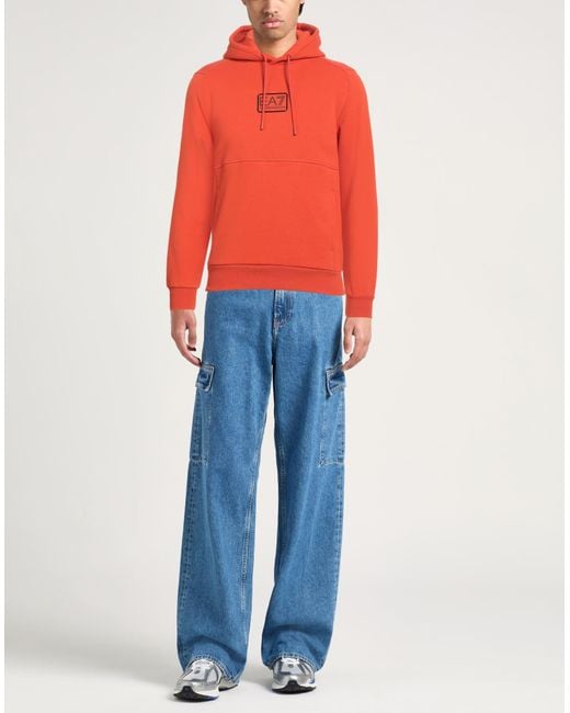 EA7 Red Sweatshirt Cotton, Polyester, Elastane for men