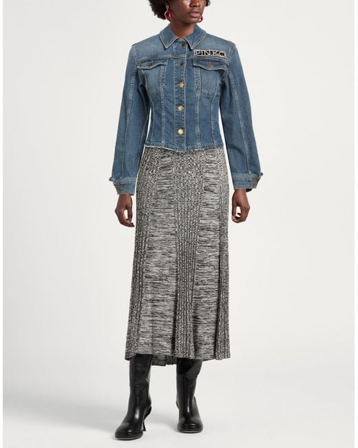 Pinko Blue Denim Denim Outerwear Cotton, Elastane
