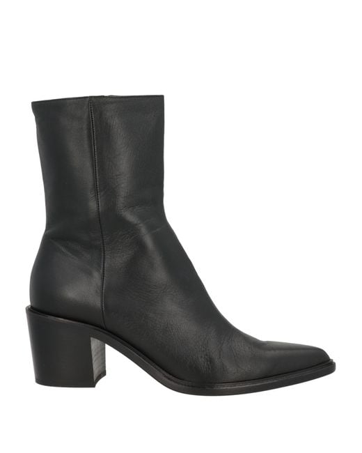 Pomme D'or Black Ankle Boots Leather