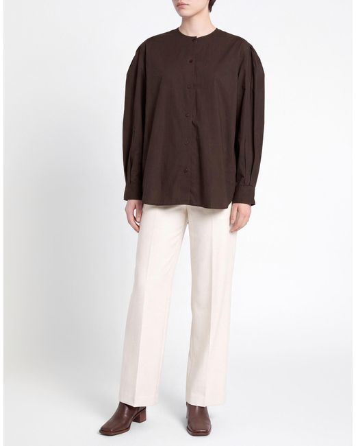 Officine Generale Brown Dark Shirt Organic Cotton