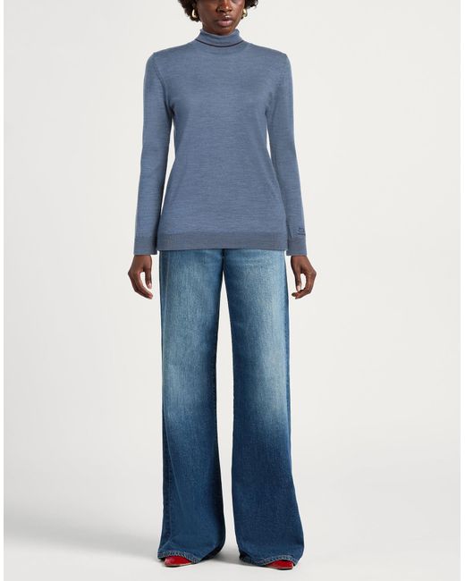 Woolrich Blue Slate Turtleneck Virgin Wool