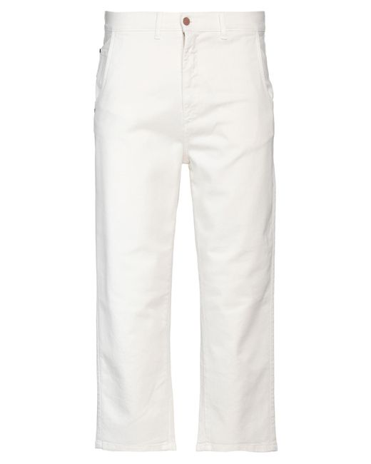 Daniele Alessandrini White Pants Cotton, Elastane for men