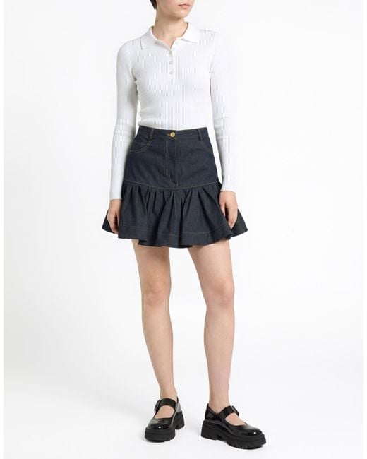 Sandro Blue Denim Skirt Cotton