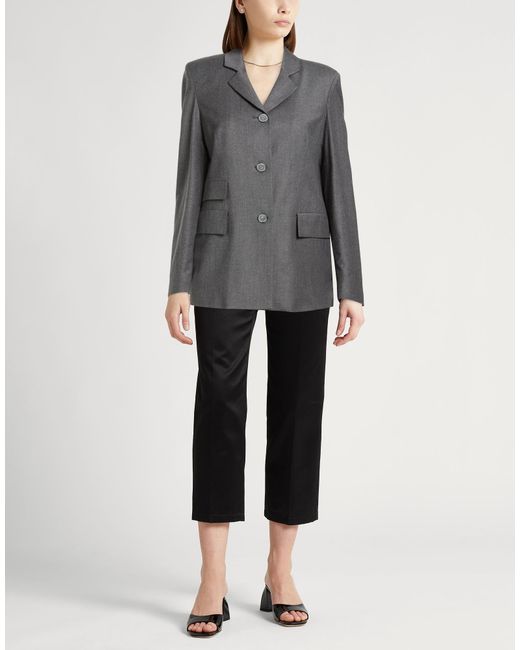 Hevò Gray Blazer Virgin Wool, Viscose, Polyester, Elastane