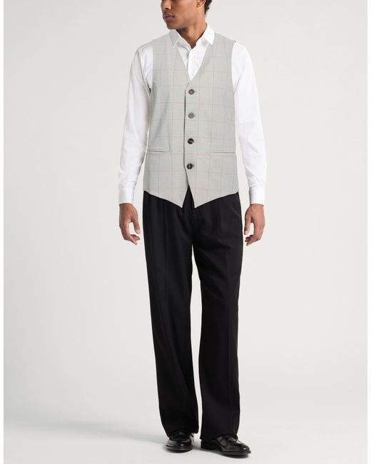 Rrd Gray Tailored Vest Polyester, Elastane for men