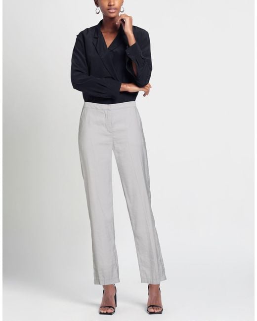 Camicettasnob White Light Pants Viscose, Polyester