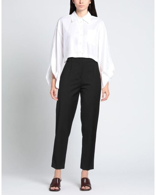 Patrizia Pepe Black Pants Polyester, Virgin Wool, Elastane