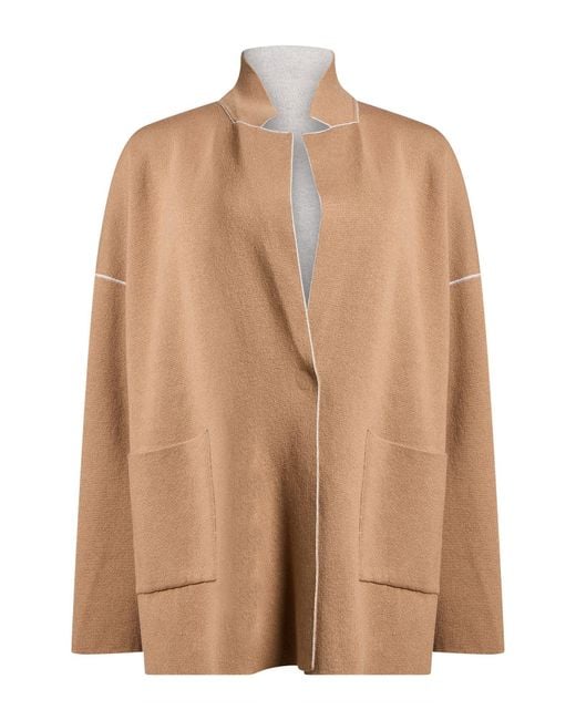 Le Tricot Perugia Brown Jacket Virgin Wool, Silk, Cashmere, Polyamide, Elastane
