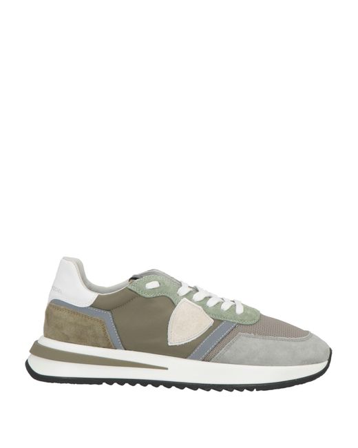 Philippe Model White Sneakers Leather, Textile Fibers for men