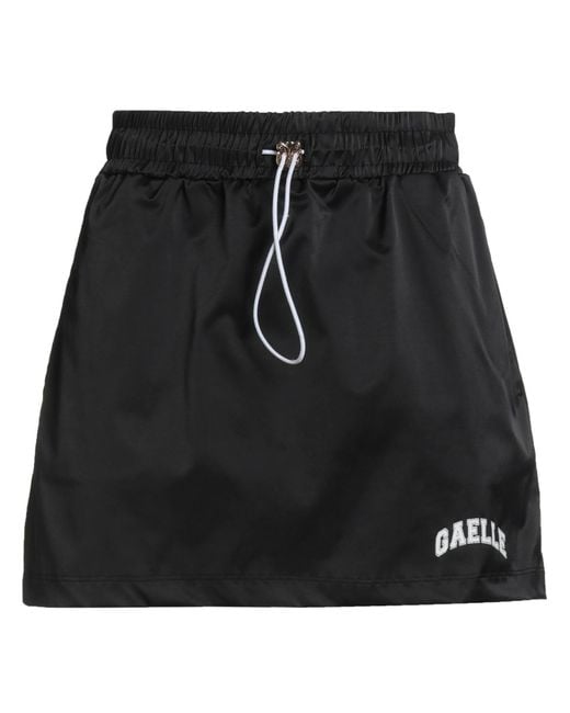 Gaelle Paris Black Mini Skirt Cotton, Polyamide, Elastane