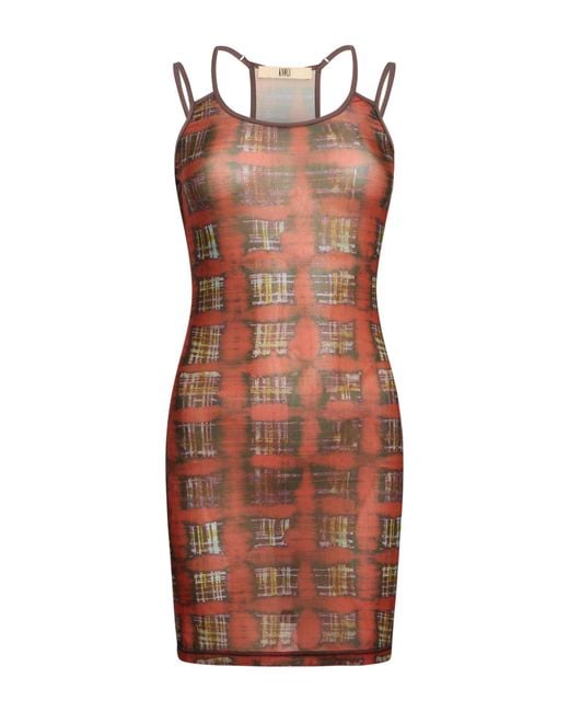 KNWLS Brown Mini Dress Polyester, Elastane