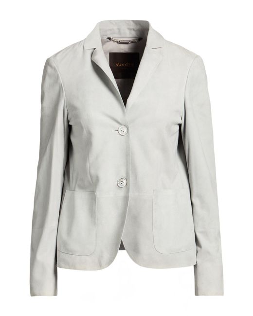 Moorer Gray Light Blazer Ovine Leather