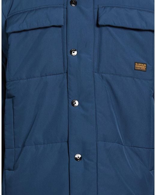 G-Star Blue Deep Puffer Recycled Polyester, Cotton, Polyester, Elastane for men