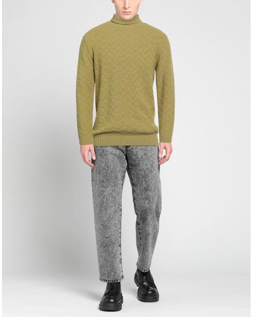 Cashmere Company Green Turtleneck Wool, Polyamide for men