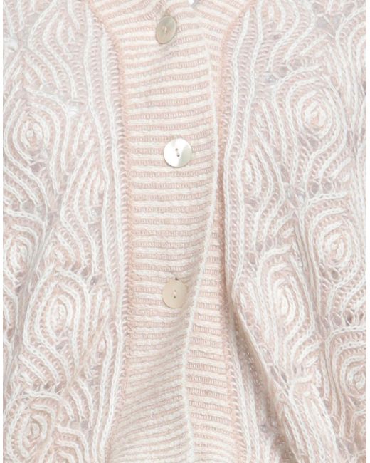 Rossopuro White Cardigan Synthetic Fibers, Wool, Polyacrylic, Mohair Wool, Cashmere