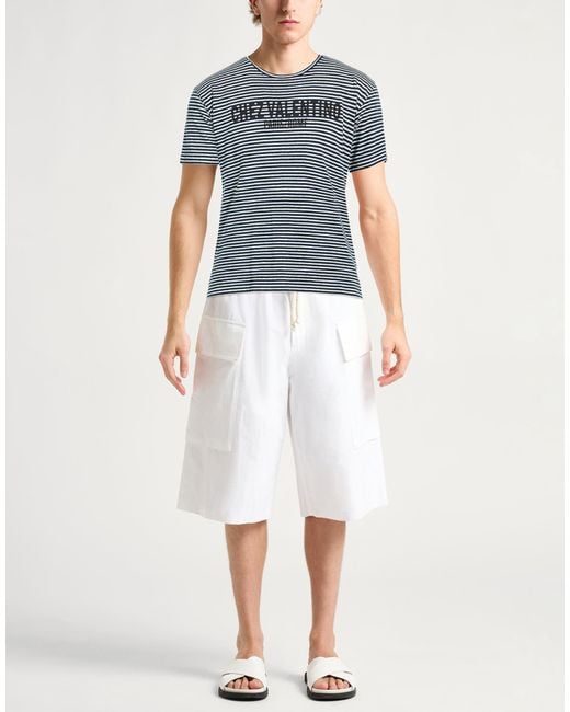 Valentino Garavani Blue T-Shirt Linen, Cotton, Elastane for men