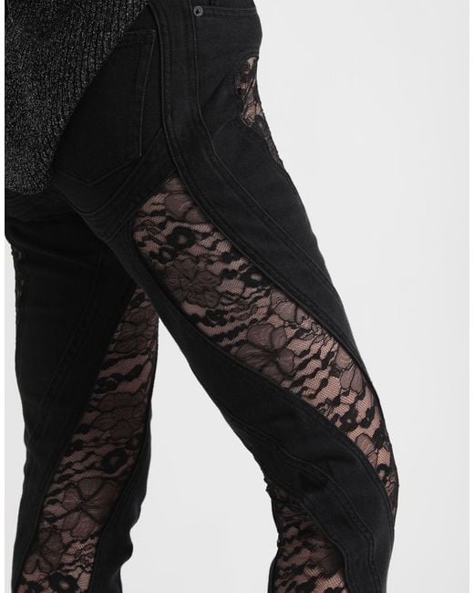 Mugler Black Jeans Cotton, Elastane, Polyamide, Viscose