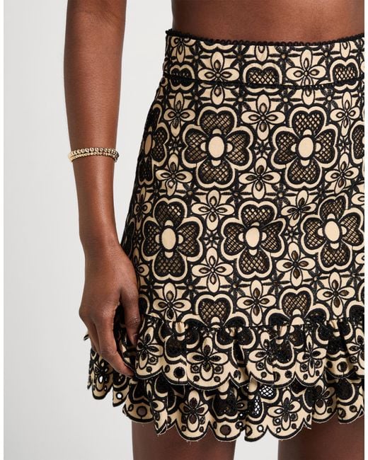 Sandro Natural Mini Skirt Cotton, Polyester