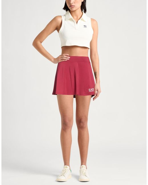 EA7 Red Mini Skirt Polyester, Elastane