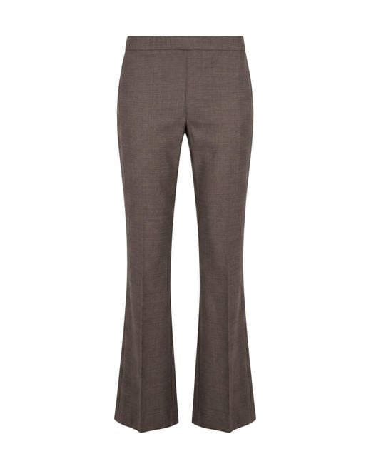 D.exterior Gray Taupe Pants Wool, Elastane