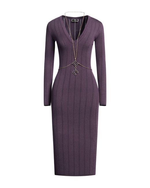 Elisabetta Franchi Purple Midi Dress