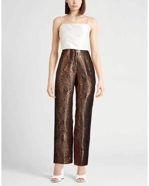Forte_forte Brown Pants Polyamide, Polyester, Cotton, Metallic Polyester