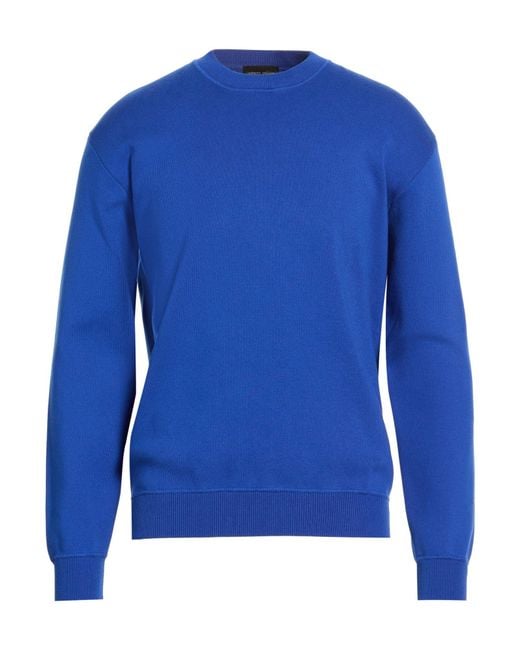 Roberto Collina Blue Sweater Cotton, Nylon, Elastane for men