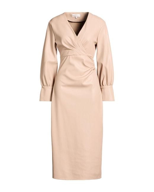 Kocca Natural Blush Midi Dress Polyurethane, Polyester