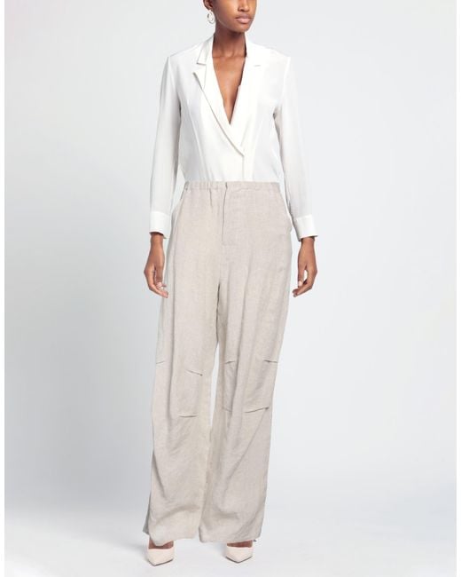 Forte White Pants Linen