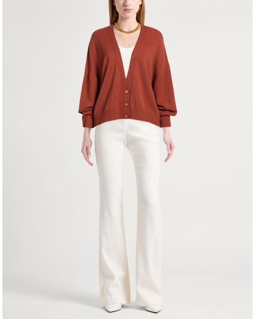 Manila Grace Red Cardigan Viscose, Polyester, Polyacrylic