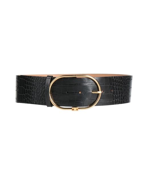 Elisabetta Franchi Black Belt Polyurethane, Polyester