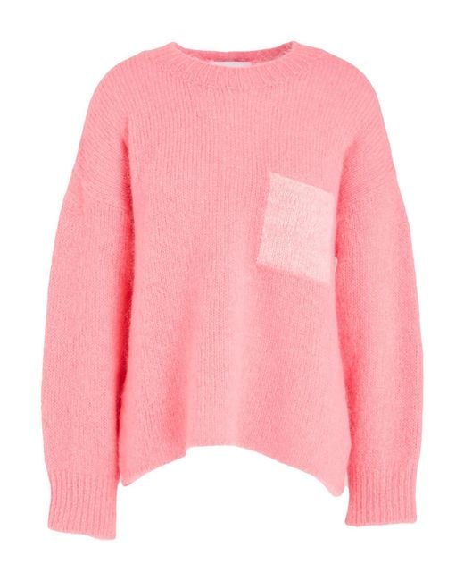 Maison Anje Pink Sweater Wool, Mohair Wool, Polyamide, Elastane