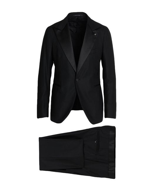 Tagliatore Black Suit Virgin Wool, Elastane for men