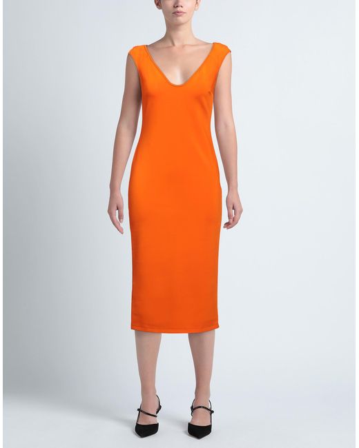 Pinko Orange Midi-Kleid