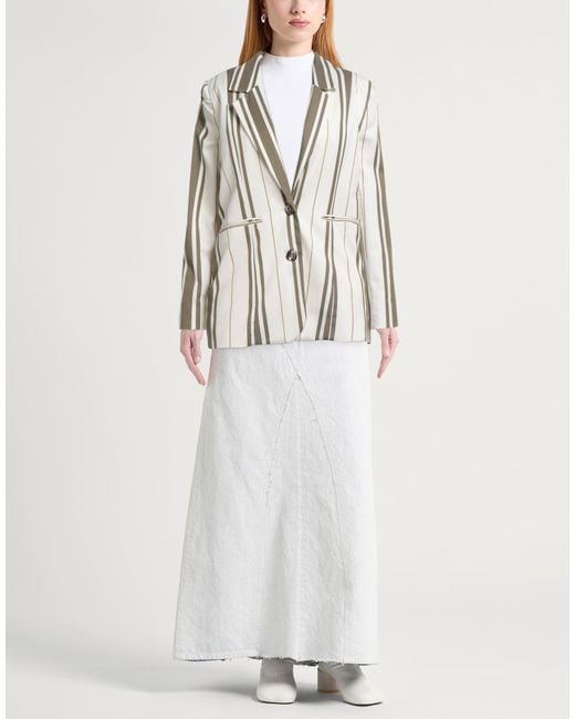 Johanna Ortiz White Blazer Cotton, Elastane