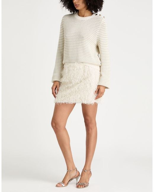 Carla G Natural Ivory Mini Skirt Polyester