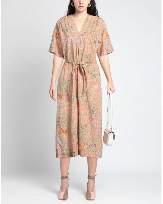 Harris Wilson Midi Dress Cotton in Natural | Lyst