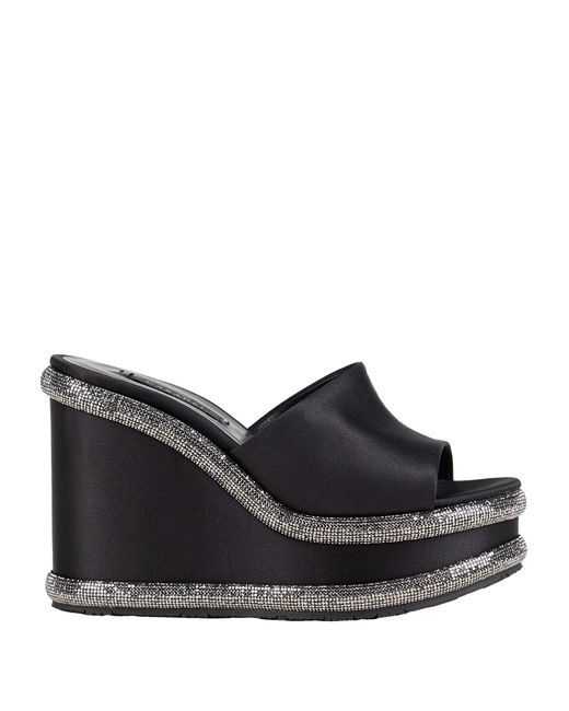 Casadei Black Sandals Textile Fibers