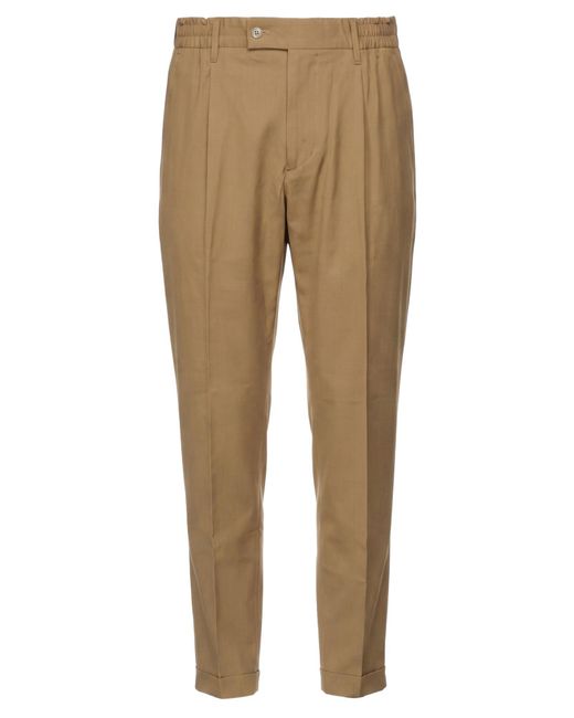 Yes London Natural Camel Pants Wool, Polyester, Elastane for men