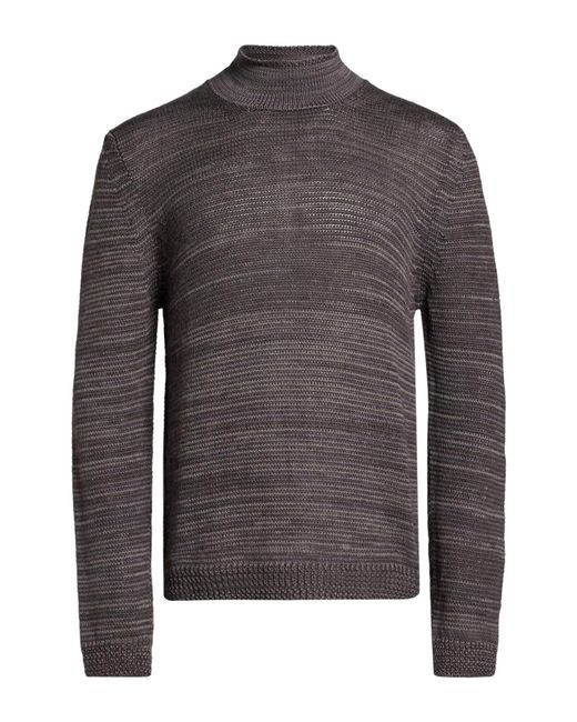 Fabrizio Del Carlo Gray Charcoal Turtleneck Merino Wool for men